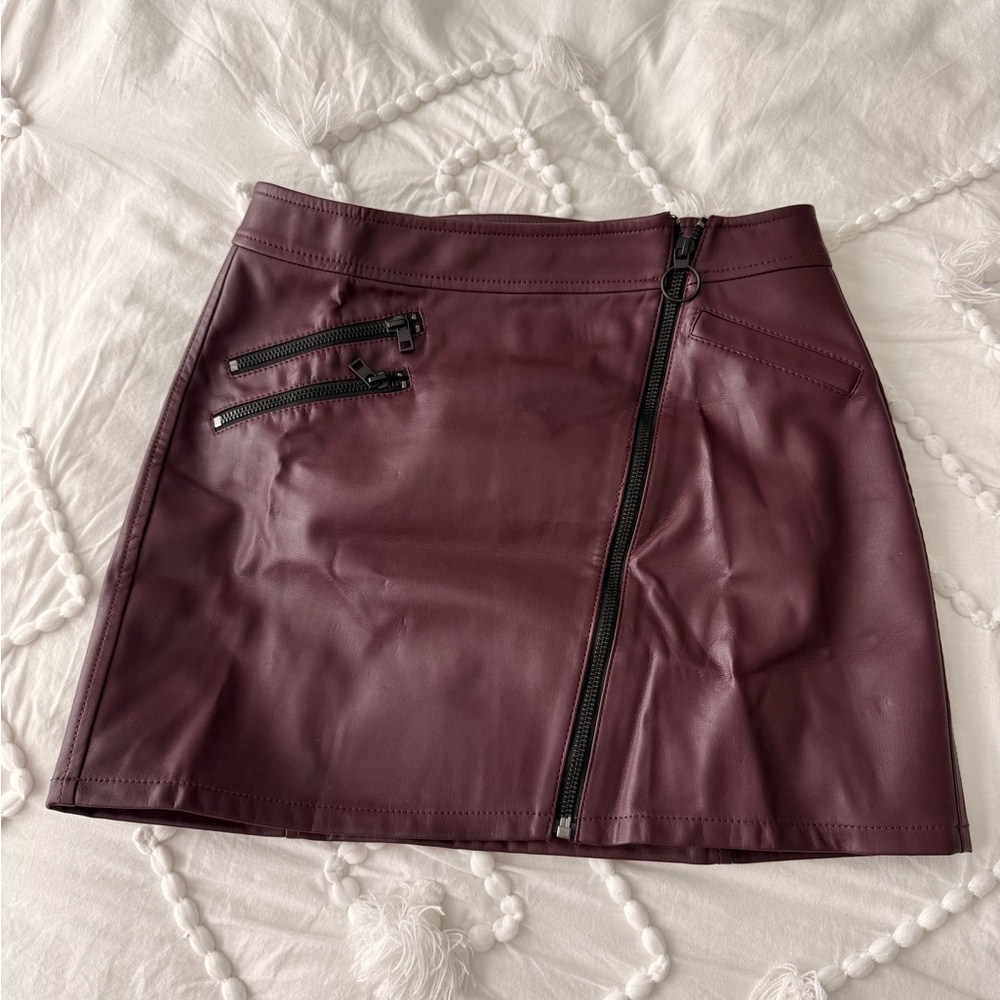 Express Dark Burgundy Mini Skirt